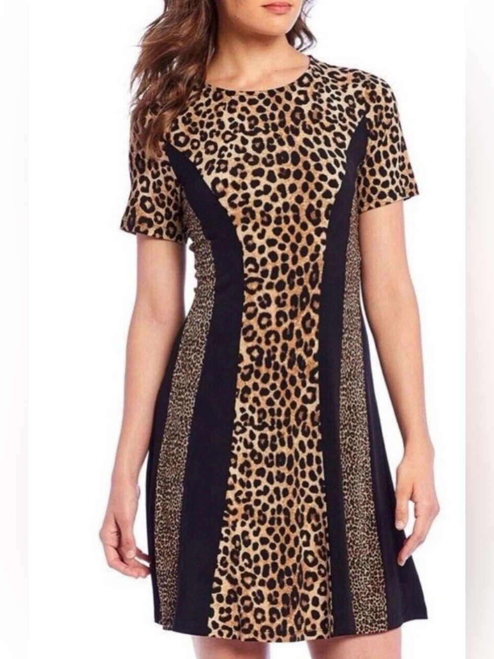 Michael Kors Leopard-Print Mini Dress size Large